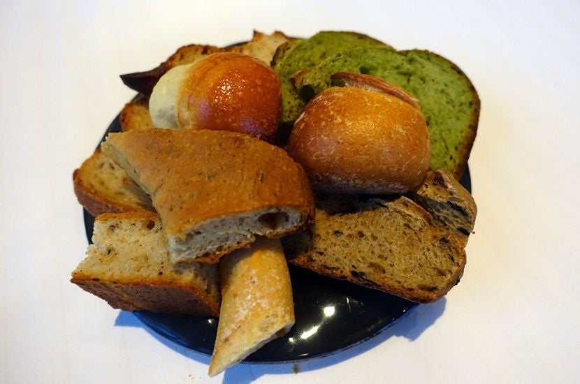 A delicious assortment of breads to start.