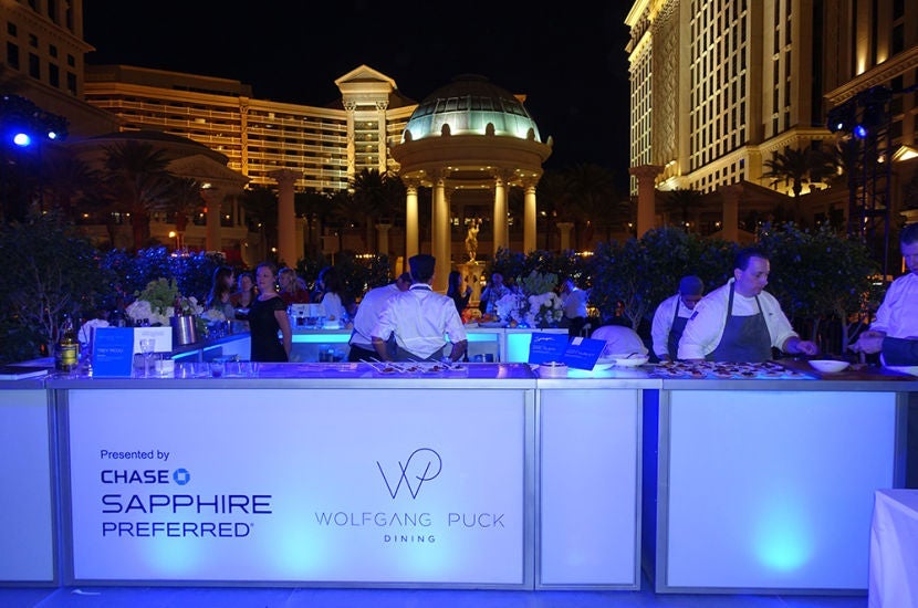 The Wolfgang Puck area at the Chase Sapphire Preferred lounge.