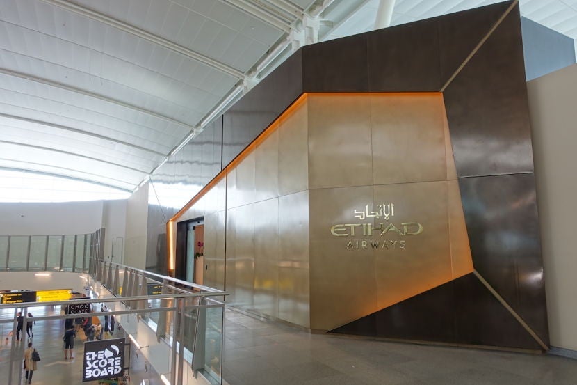 Etihad's lounge is just past security in Terminal 4 - so it can also be a bit of a walk to your plane!