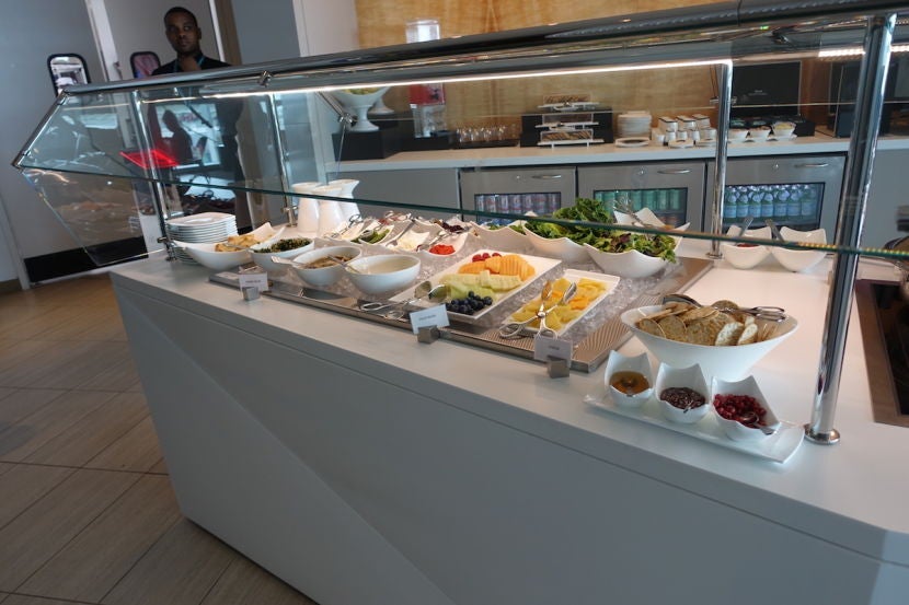 Another shot of the buffet with the drinks behind.