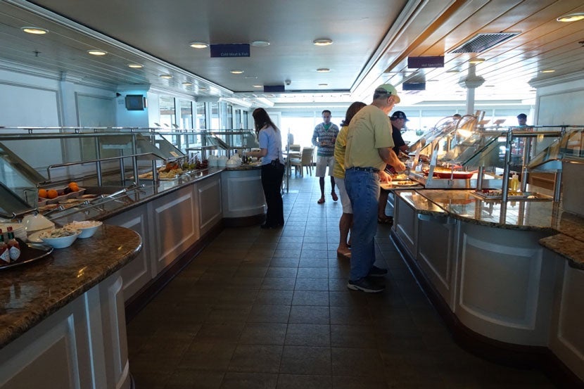 The buffet on the Adonia never got too crowded and there were plenty of places to sit.