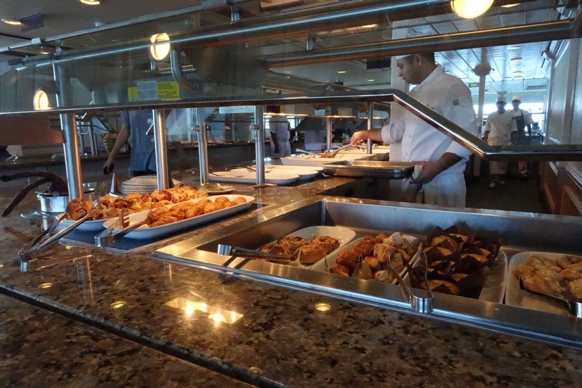 Part of the breakfast buffet on Adonia.