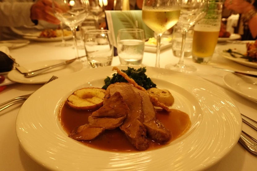 Dinner in the Pacific Restaurant on the Adonia.