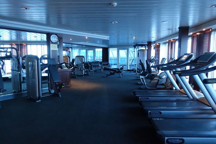 Fitness center on the Adonia.
