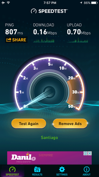 The onboard Wi-Fi at sea as we sailed to Santiago de Cuba was terribly slow.