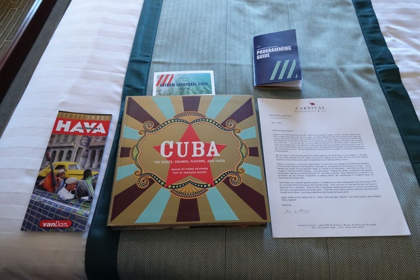 We were each given a Street Smart map of Havana, a coffee table book about Cuba and a message from the founder of Fathom to commemorate our historic cruise.