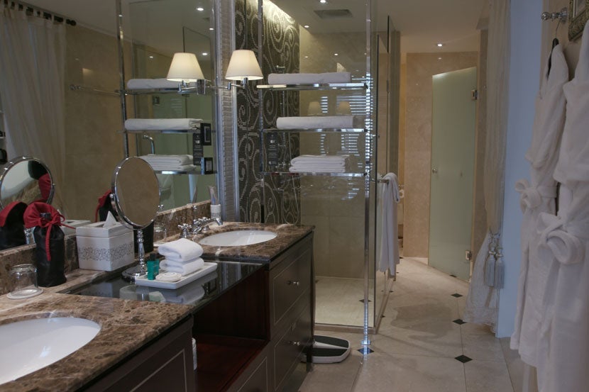 My bathroom at the Hotel Metropole Hanoi.