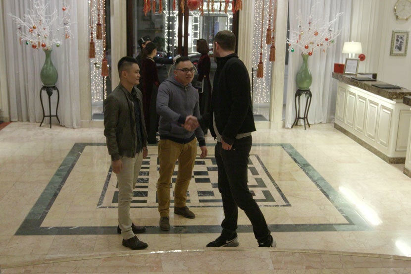 Meeting DJ Hùng at the Hotel Metropole Hanoi.