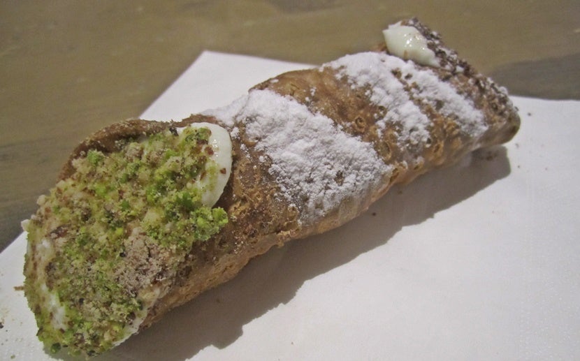 They fill the cannoli's upon order at the small dessert cart upstairs.