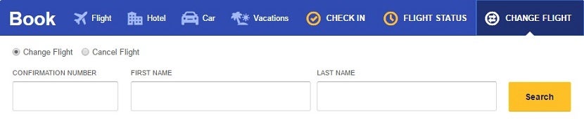 Southwest change flight step 1