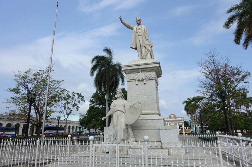 A statue of Jose Marti, one of Cuba's national heroes.