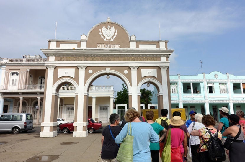 It was hard for the groups to stay organized as we kept walking through town.
