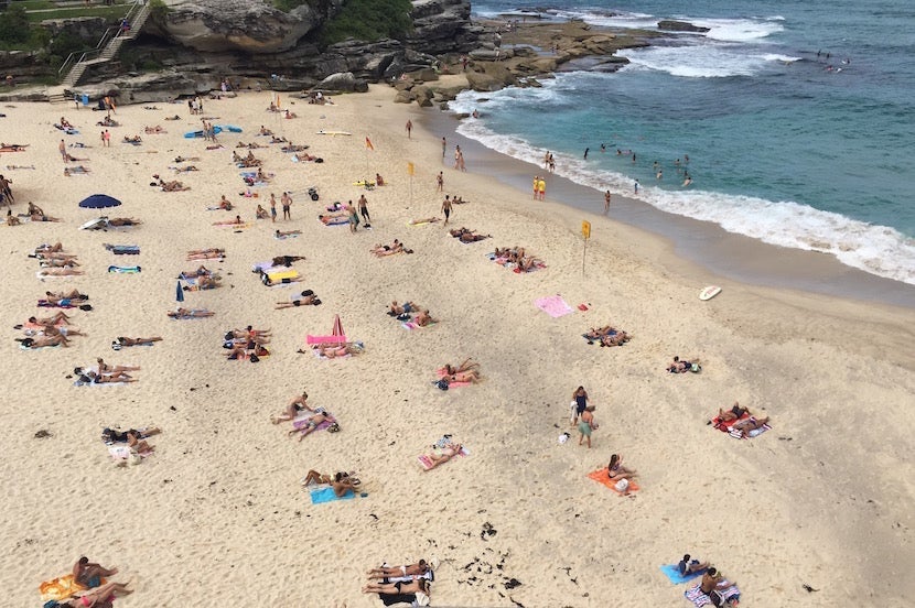 The scene at Tamarama, aka Glamarama.The scene at Tamarama, also known as "Glamarama."