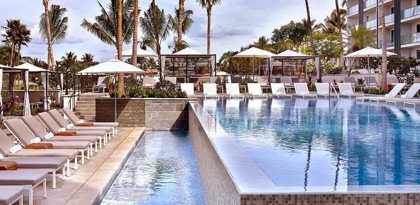 If you manage to book a suite award, you'll have a view of the pool.