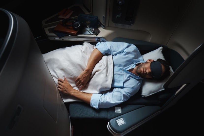 The business-class seat on Cathay's A350.