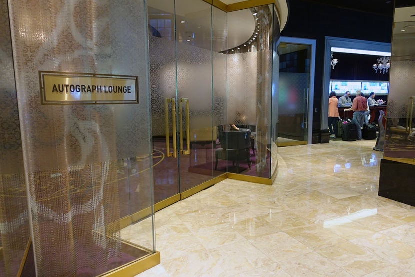 The Autograph Lounge next to the front desk made for an expedited check-in process.