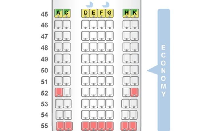 The sole economy cabin on the JAL 787-800 only seats 88 passengers.