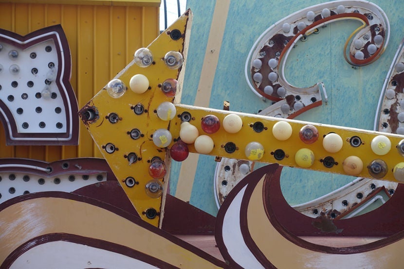 The Neon Museum is located off the Strip, but it's easy and affordable to get to thanks to Uber.