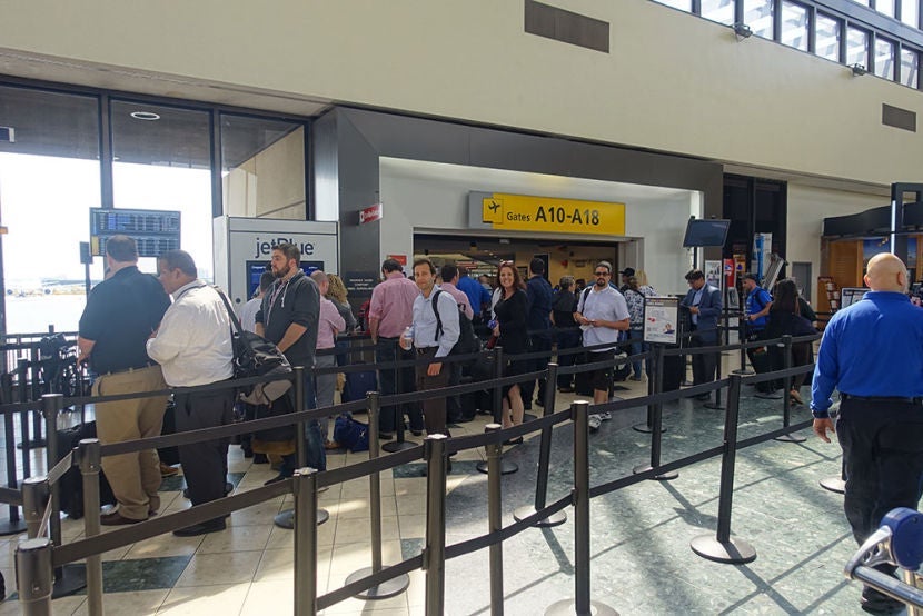 Terminal A was built in the 1970s so security checkpoints are crowded and inefficient.