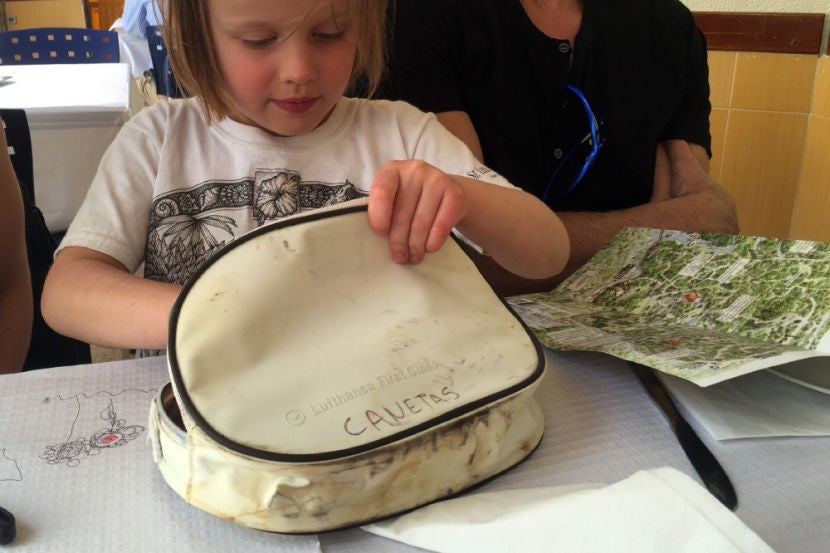 A repurposed Lufthansa amenity kit.