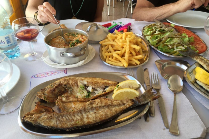 A seafood feast in Portugal.