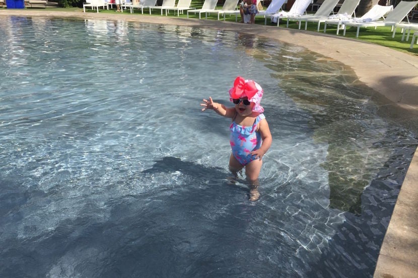 The ability to wade into the water made the main pool very family-friendly.