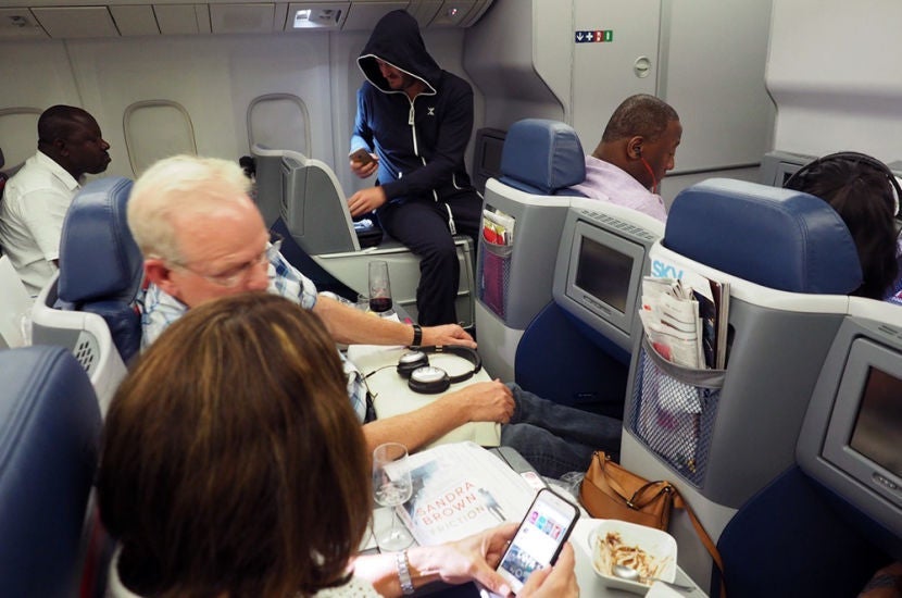 The screens are pretty small and far away from the passenger when seated upright.