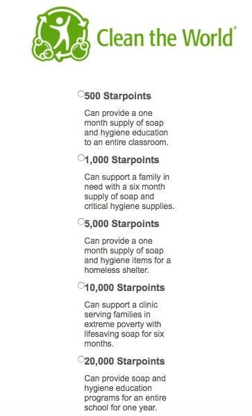 You can do a lot of good with a few Starpoints through Clean the World.