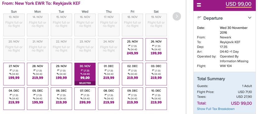 Fly from Newark to Iceland for $99 one-way starting in late November.