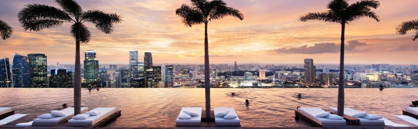 Marina Bay Sands may just be the most famous hotel pool in the world. Photo courtesy of hotel.