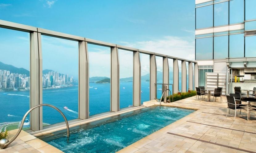 Check out Kowloon Bay from the Wet Deck at the W Hong Kong. Photo courtesy of the hotel.