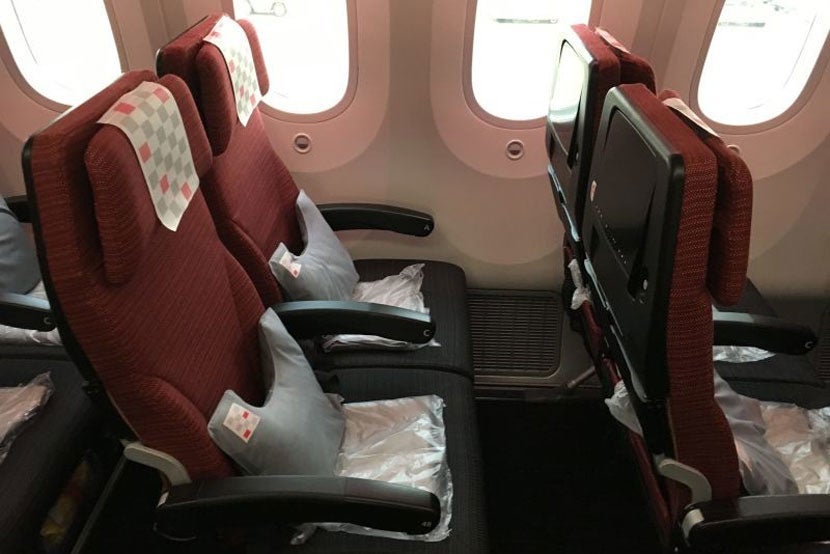 The economy cabin has very generous legroom.