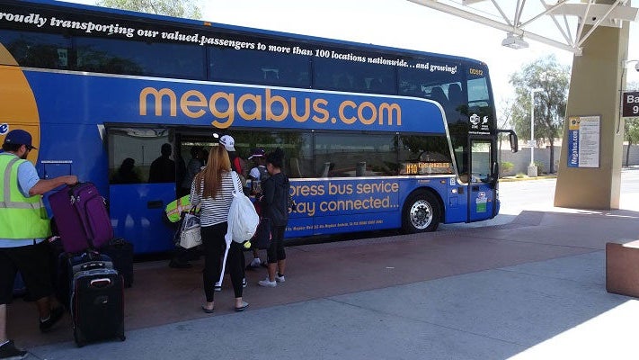 The Megabus awaits in Las Vegas.