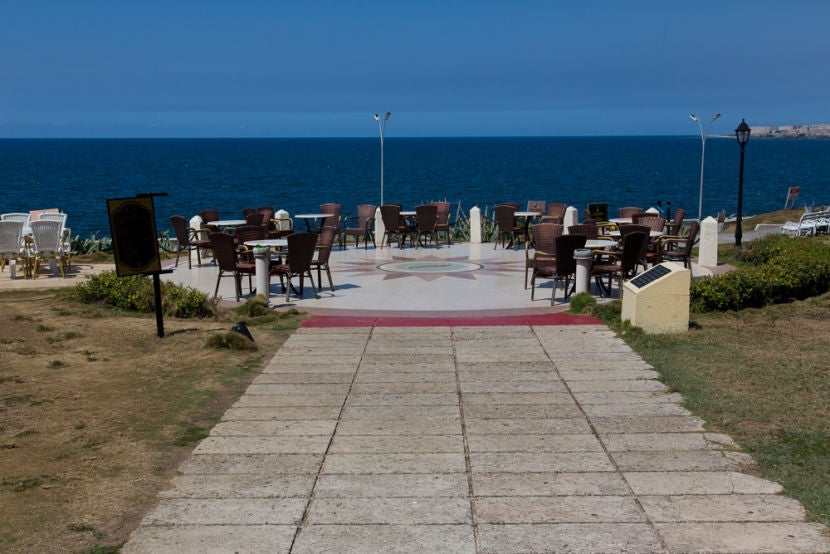 One of the many outdoor patios for enjoying a cocktail.