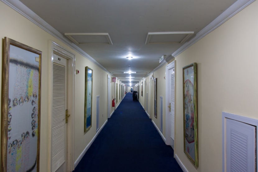 It's always interesting to drag a suitcase over carpeted hallways.