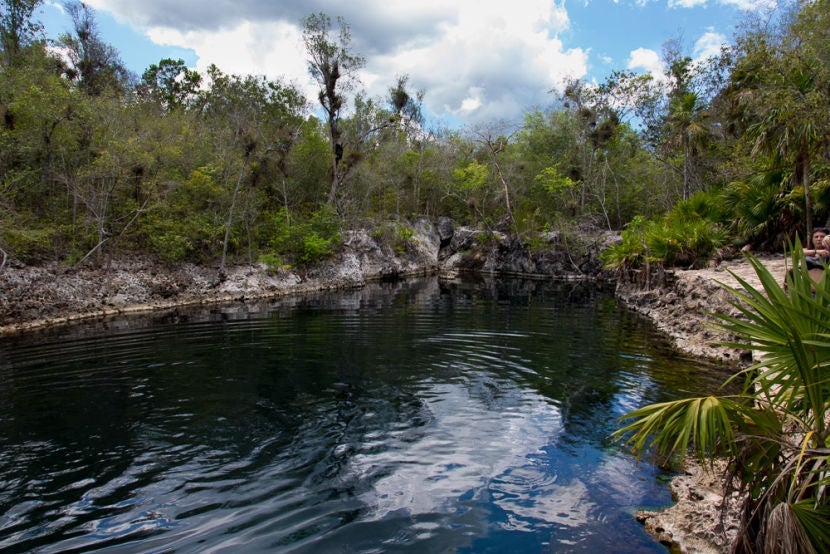 Spend a relaxing day snorkeling at Cueva de los Peces, a natural, salt water cenote.