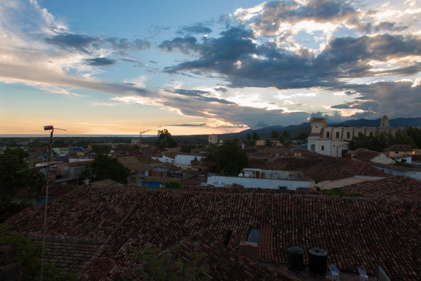 Trindad at dusk from Fidel and Yesenia's Airbnb rental.
