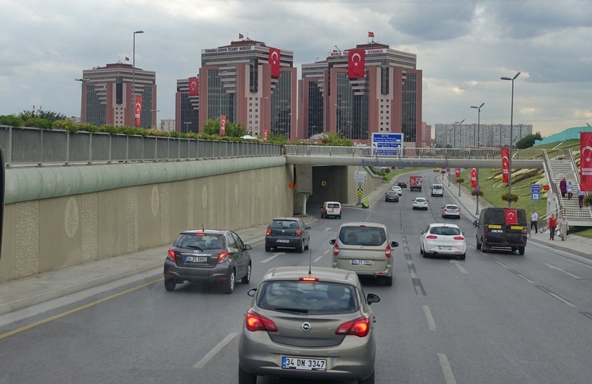 We spotted a lot of Turkish flags on the drive into the city center from the airport.