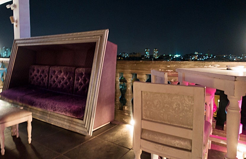 Lounge at La Guarida's rooftop bar.