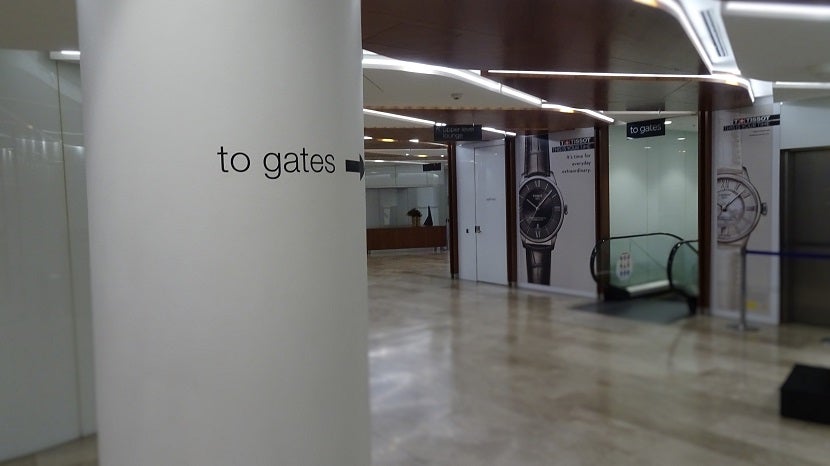 Go directly to your gate from the exit escalator.