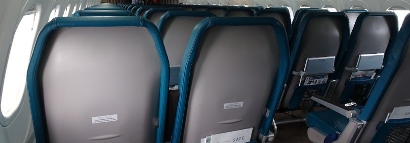 The seat backs were thin, with a minimalist design that exposed a plastic shell.