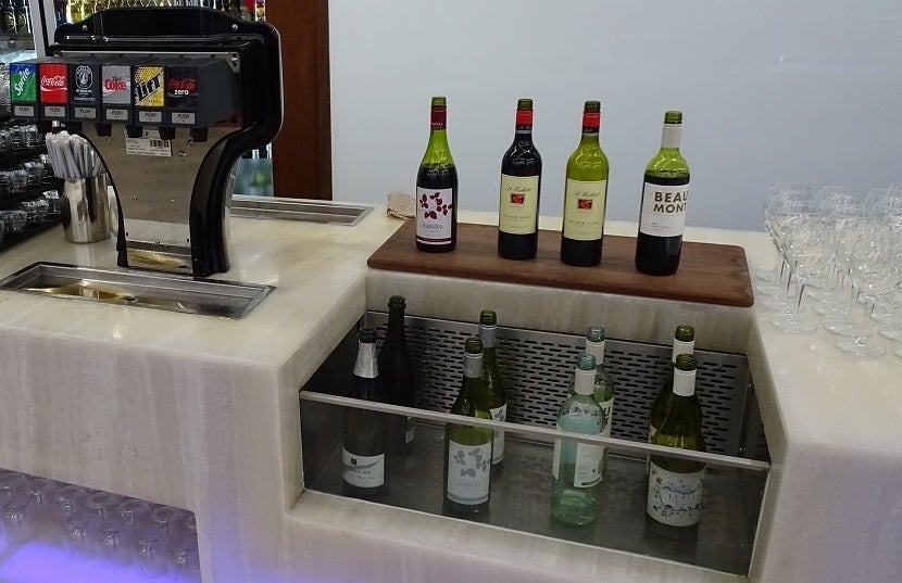 Serve yourself from six sodas or eight wines.