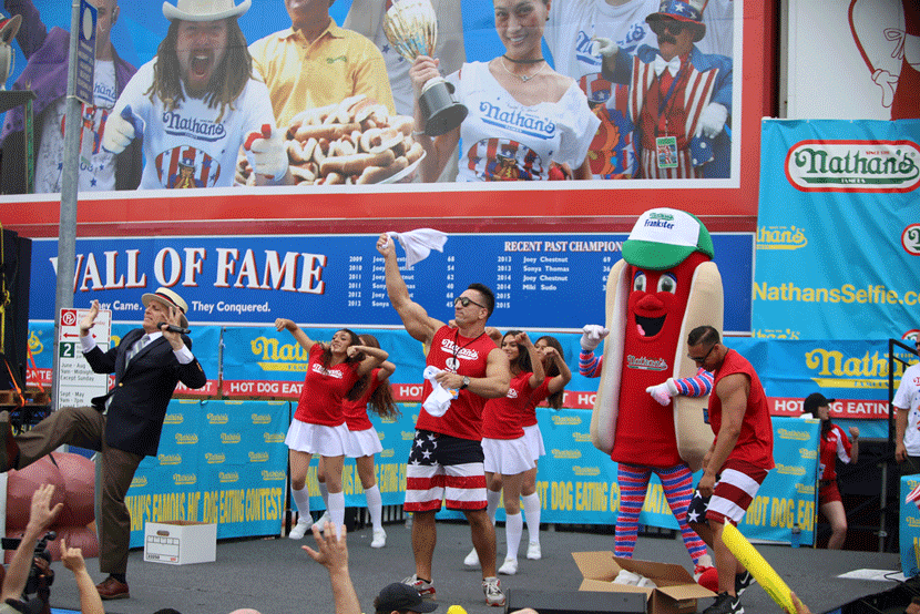 Nathan's 4th of July Hot Dog Eating Contest in Coney Island.
