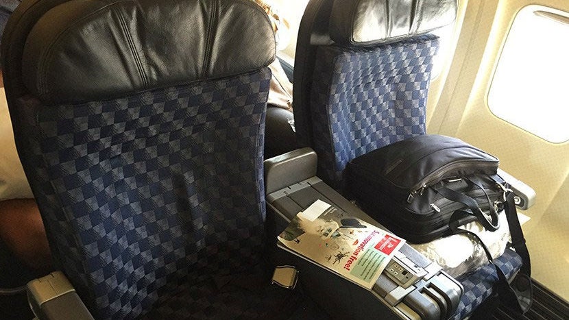 Some transatlantic American Airlines 757 business class seats are standard domestic first class recliner seats.
