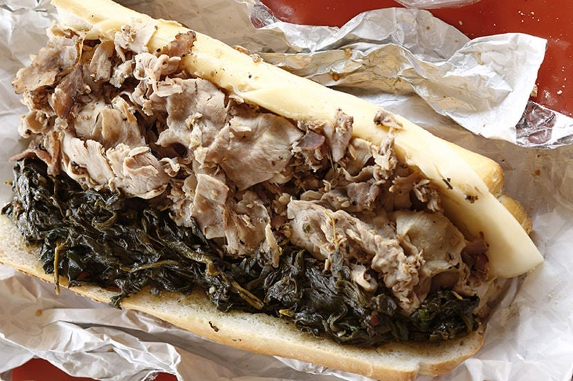 The iconic roast pork sandwich from John's. Image by Jason Varney, courtesy Visit Philly.