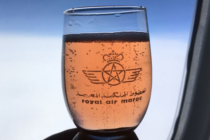 Champagne was served after boarding.