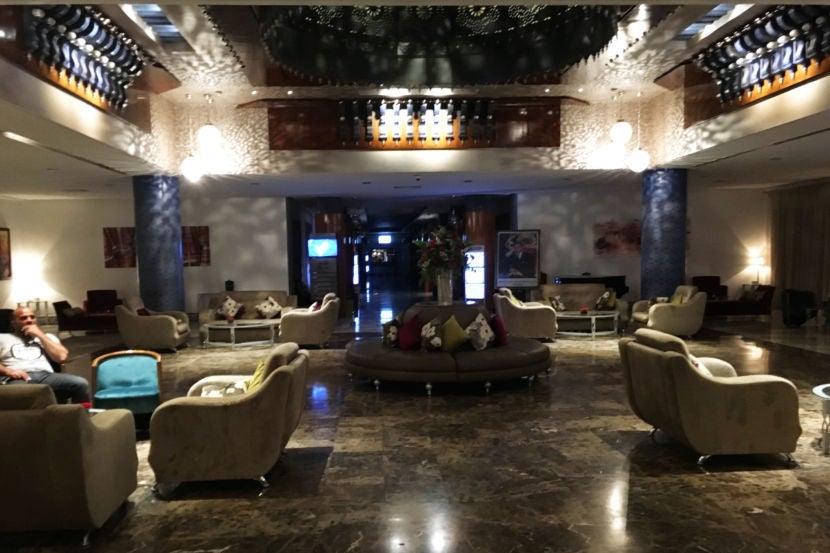 I had to head down to the lobby for solid Wi-Fi most of the time.