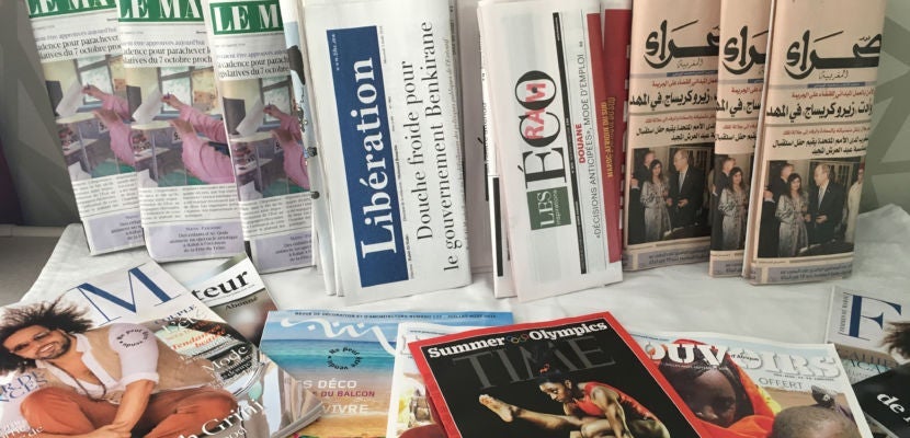 Royal Air Maroc gives passengers plenty of reading material.