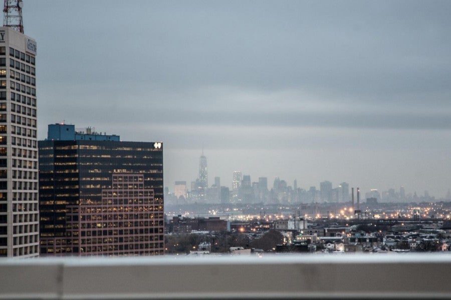 A view of lower Manhattan from the Hotel Indigo Newark Downtown.