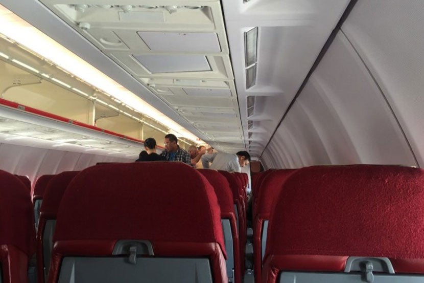 A stealthy photo of Air Koryo's cabin.